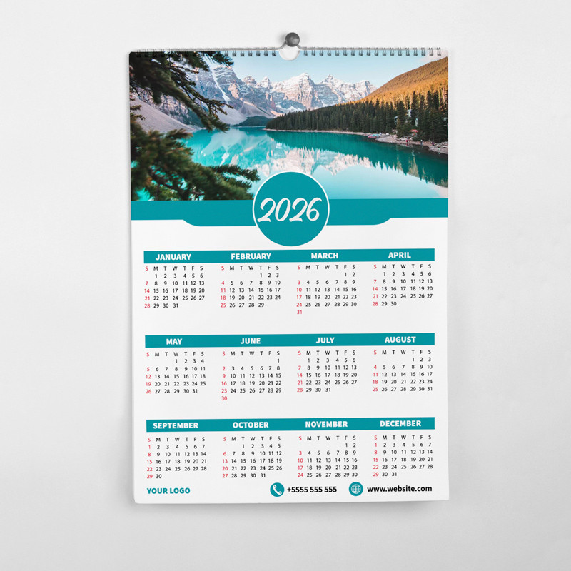 Calendario de A3 pared con espiral y colgador