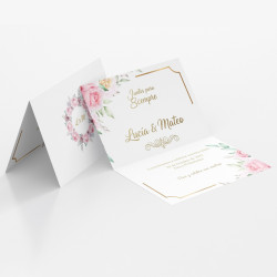 Tarjeta de invitación con pliegue central tipo díptico
