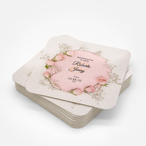 Posavasos de papel absorbente para eventos