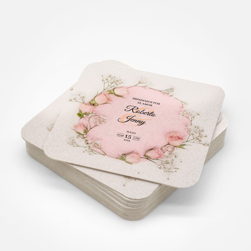 Posavasos de papel absorbente para eventos