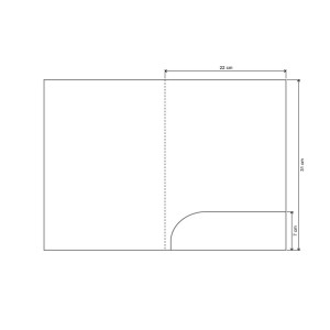 Diagrama de carpeta con una solapa desplegada