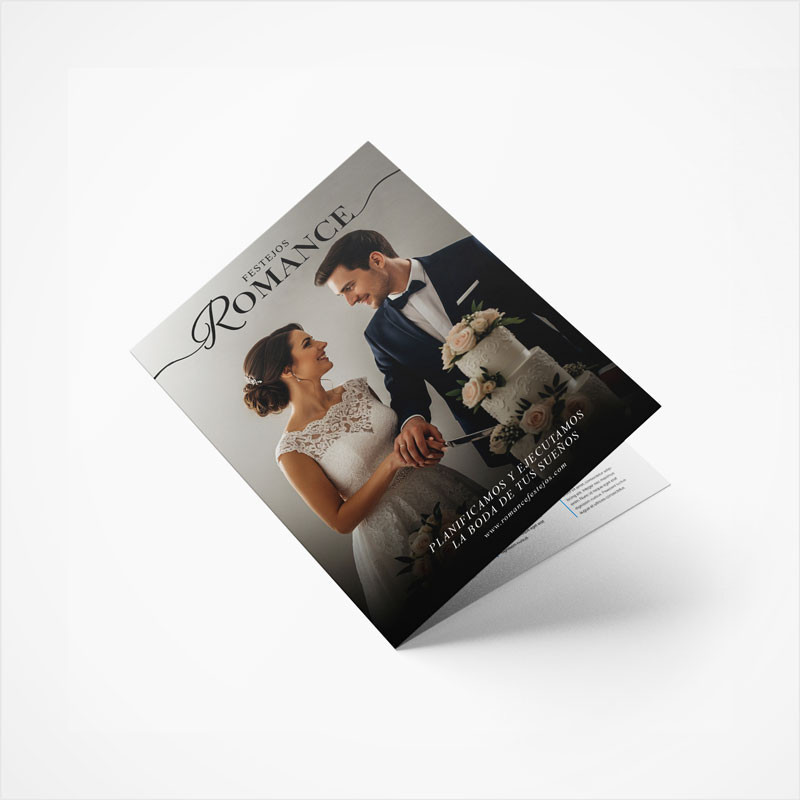 Folleto con doblez central formato A5 desplegado